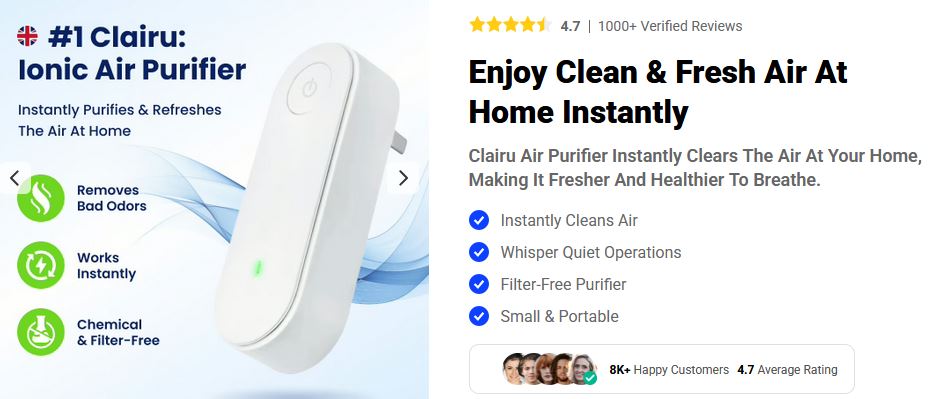 Clairu Air Purifier Reviews: Iconic Air Purifier for Pure Air & Healthy Living!